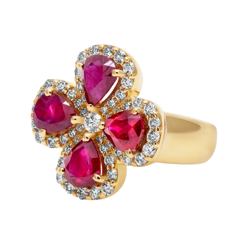 women’s custom engagement rings with diamonds-Ring - Ruby And Diamond (2383C)