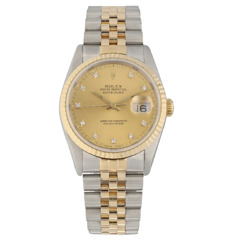 women's watches with unique case design and metal bands -Rolex Datejust 16233 36mm Bi-Colour Watch