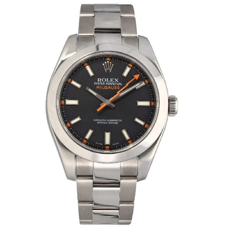 high-end digital watches with fitness tracking features -Rolex Milgauss 116400 40mm Stainless Steel Watch