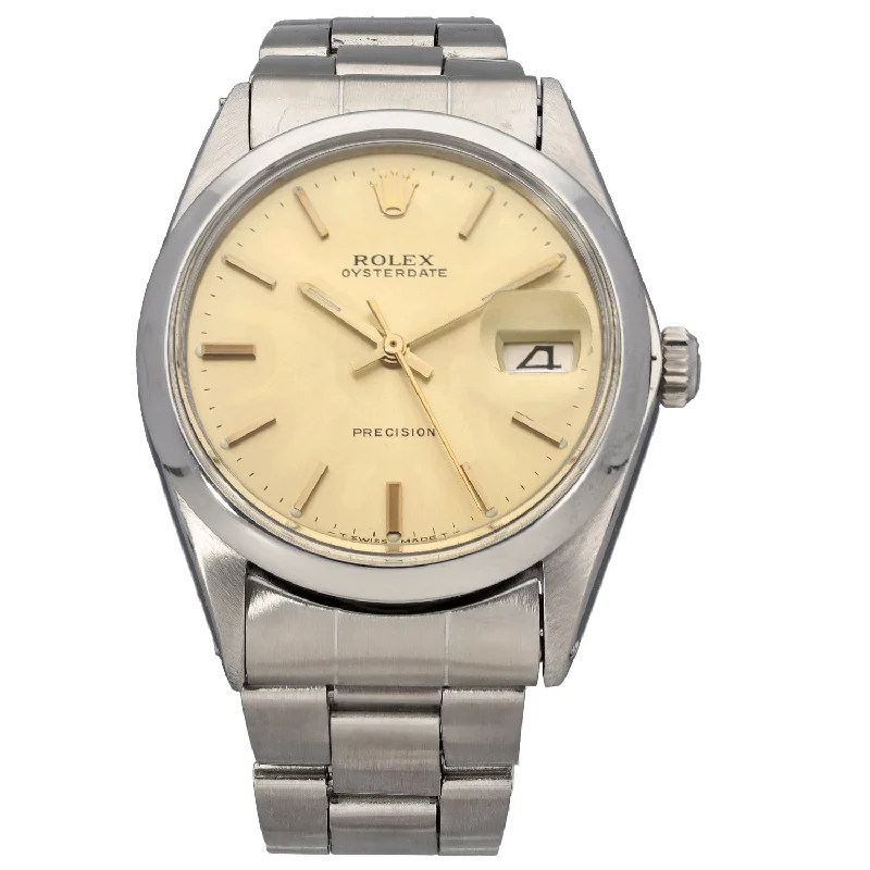 affordable men's watches with modern designs -Rolex Oyster Precision 6694 34mm Stainless Steel Watch