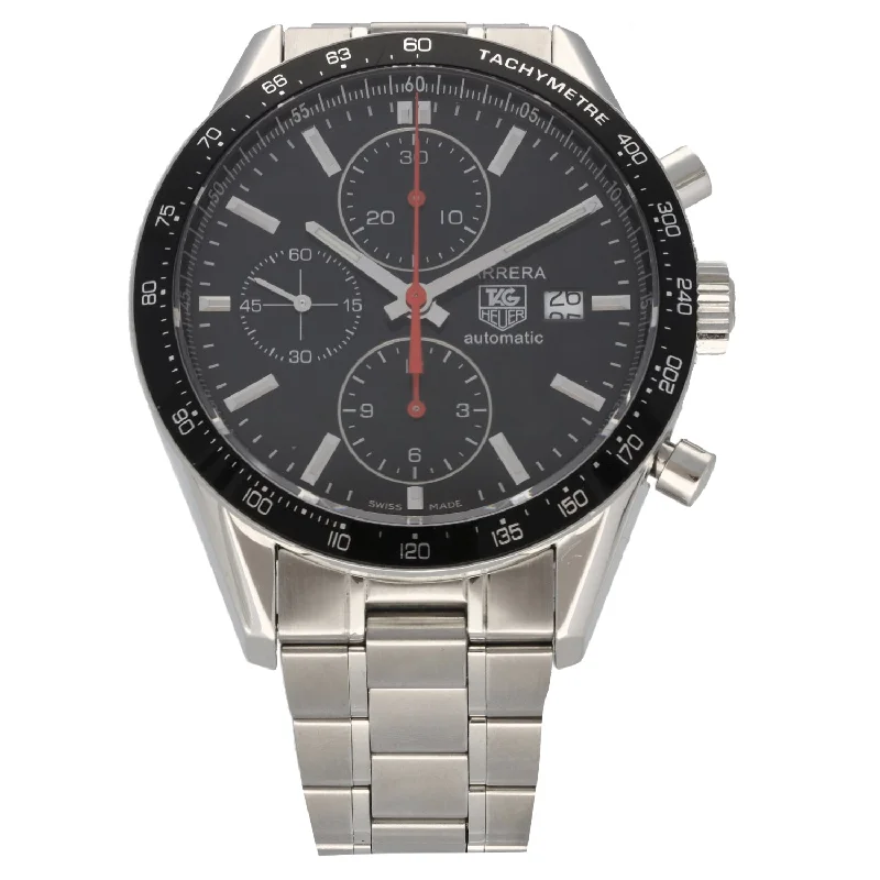 stylish watches for men with minimalist design -Tag Heuer Carrera CV2014-1 41mm Stainless Steel Watch