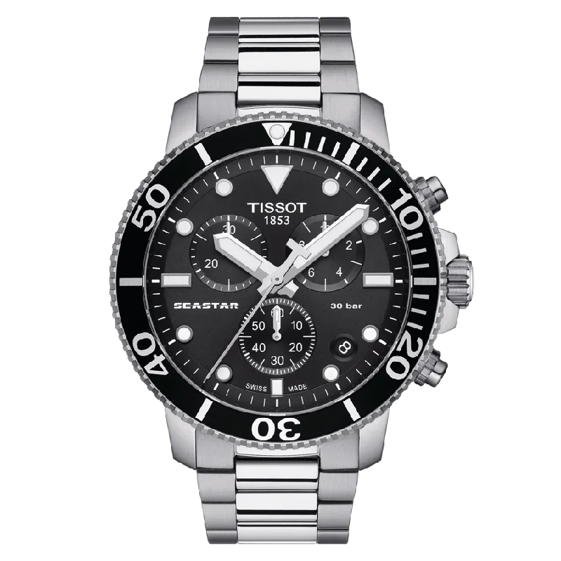 high-end mechanical watches for men with Swiss movements -Tissot Seastar 1000 Chronograph