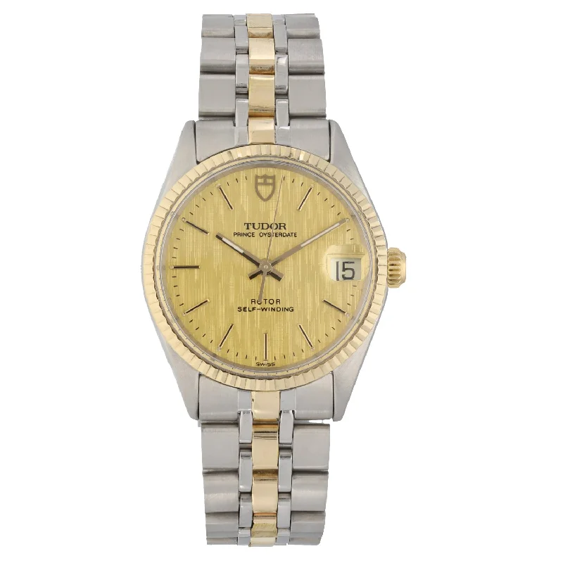 luxury watches with gold and silver combination for men -Tudor Oyster Date 75403 32mm Bi-Colour Watch